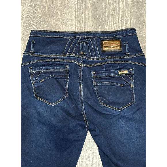 Sexy Couture Sz 15 Juniors Colombian Design Heart Butt Lift Push Up Skinny Jeans - Picture 5 of 10